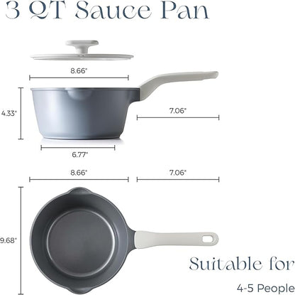 PRICUSIS Ceramic Nonstick Saucepan