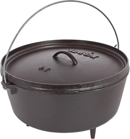 Lodge 5 Quart Pre-Seasoned Cast Iron Camp Dutch Oven