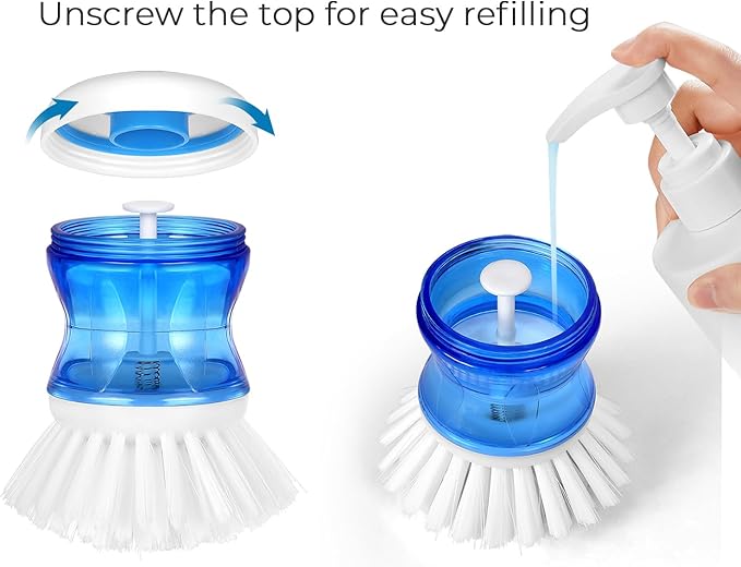 Dish Brush with Soap Dispenser, Firm Bristles Dish Scrubber