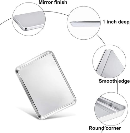 TeamFar Baking Tray and Rack Set, Stainless Steel Baking Pan Cookie Sheet