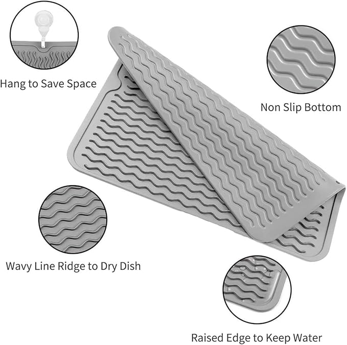 Silicone Dish Drying Mat for Multiple Usage, Easy clean, Eco-friendly,