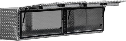 Buyers Products 1701351 Topsider Truck Tool Box, 16x13x72 Inch Diamond Tread Aluminum, Dual Flip-Up Doors, Locking Compression Latches, Weather Resistant, No-Drill Mount, Made in USA