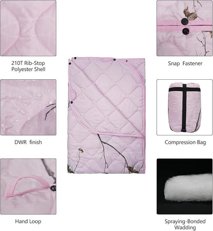 Poncho Liner Military Blanket Outdoor Camping Blankets for Travel, Beach, Grass, Picnic, Car Emergency, Outdoor, Survival