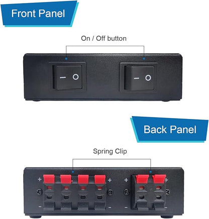 SENWIKATIN 2-Way Speaker Selector, Passive 2 Zone Distribution Box 150W /