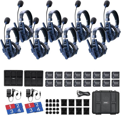 SYNCO Xtalk Master Wireless Intercom Headset System, 8 Person 2.4GHz