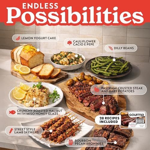 Gourmia French Door Digital Air Fryer Oven - XL 25QT Capacity, 12 Presets, FryForce 360° Tech, Dehydrate, Proof, Slow Cook, Fits 13” Pizza, 1700W, Stainless Steel