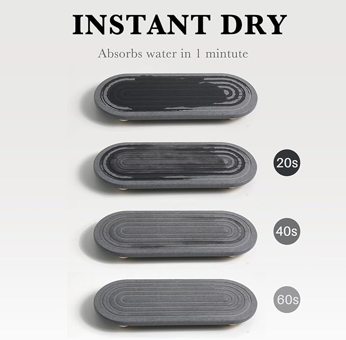 Instant Dry Sink Caddy Organizer – Water Absorbing Stone Tray