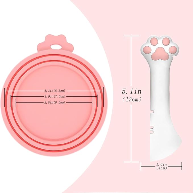 Food Can Spoon & Lids, One Multi-Functional Opener Spatula, Cute Paw Shape Spoon