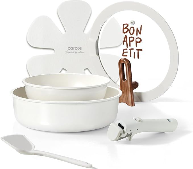 CAROTE Ceramic Pots and Pans Set Non Stick, Nonstick Kitchen Cookware Sets