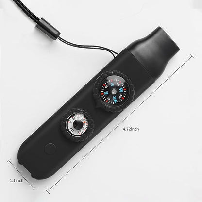 Multifunctional Survival Emergency Whistle for Kids with Compass Hiking Survival, Thermometer & Neck Lanyard | Emergency Safety Gear for Hiking, Camping, Kayaking, Boating, Climbing