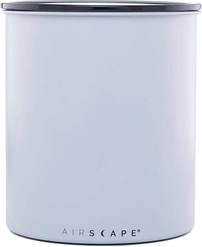 AirScape Planetary Design Kilo Coffee Storage Canister - US Patented Inner Plunger Lid Removes Excess Oxygen - Don't Buy airtight, Buy AIR-Less - Holds 2.2 lbs Coffee Beans - (Matte Gray)