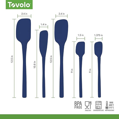 Tovolo Flex Core 5 Piece Silicone Spatula Set Heat Resistant All Silicone