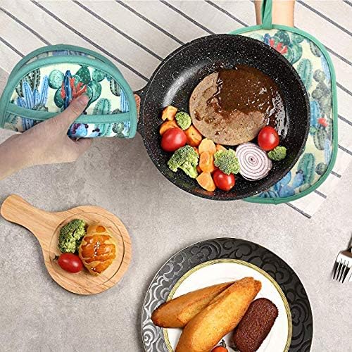Pot Holders Set of 2 with Transparent Clear Silicone Shell and Nice Cactus