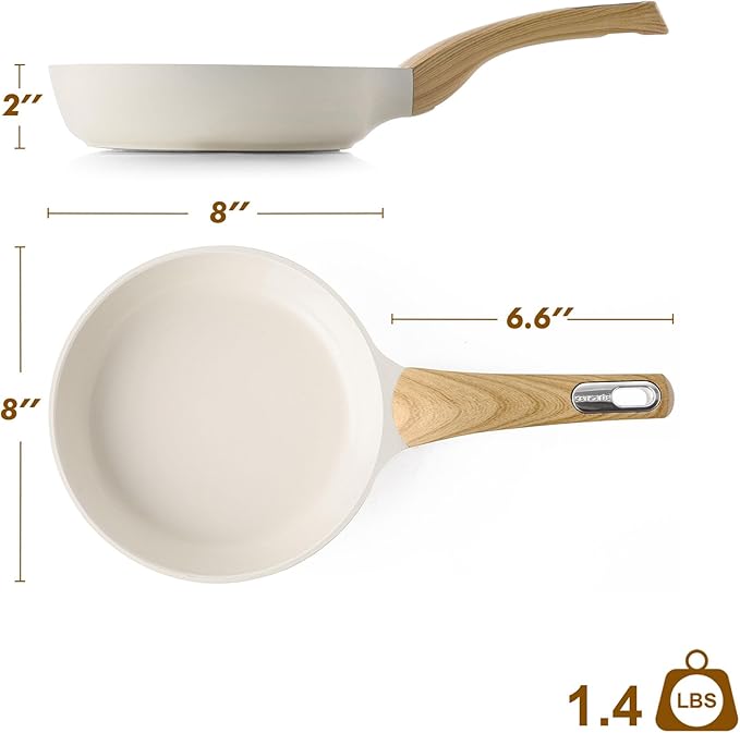 SENSARTE Ceramic Nonstick Frying Pan Small Skillet 8/9.5/11/12.5Inch Non Stick