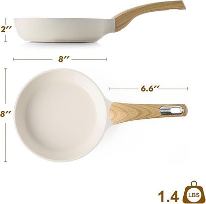 SENSARTE Ceramic Nonstick Frying Pan Small Skillet 8/9.5/11/12.5Inch Non Stick