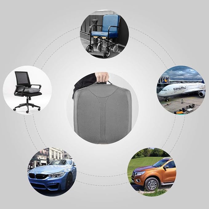 Leather Car Memory Foam Heightening Seat Cushion for Short People Driving, Hip(Coccyx/Tailbone) and Lower Back Pain Relief, Adult Booster Seat for Car, Truck,SUV,Office Chair,Wheelchair.