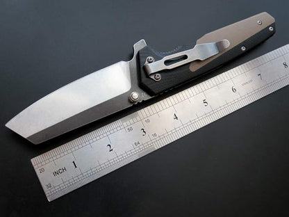 Eafengrow EF68 Folding Knife D2 Blade and G10 Handle with Clip Ball Bearing Pivot Pocket Knife Everyday Carry EDC Tool for Outdoor Rescue Survival (desert)