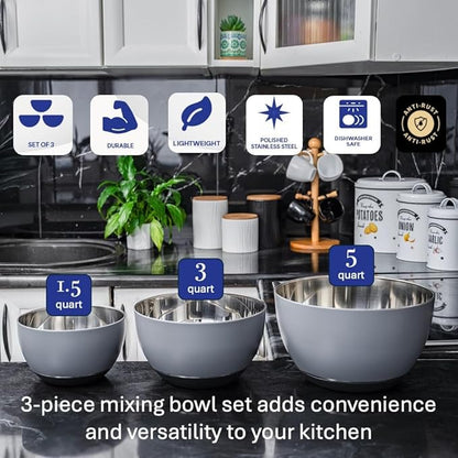 WHYSKO® Stainless Steel Mixing Bowls