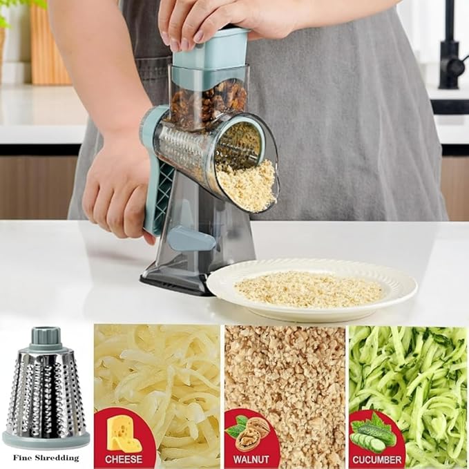 YOUCZON Rotary Cheese Grater Multi-Purpose Stainless Steel Cheese Shredder