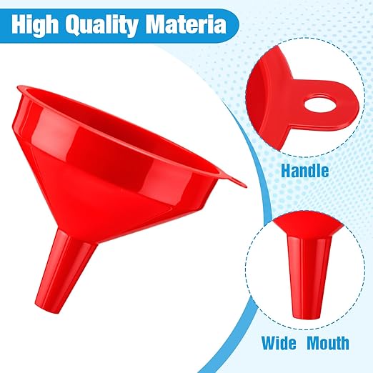 Honeydak 18 Pcs Plastic Funnels 4.7 Inch Wide Mouth Multi-Purpose Funnels