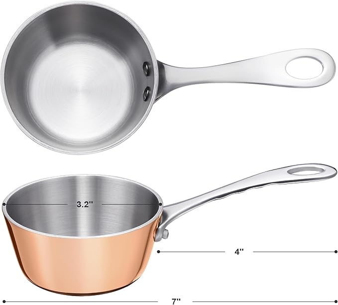Mini Sauce Pan, Tri-Ply Stainless Steel Pot