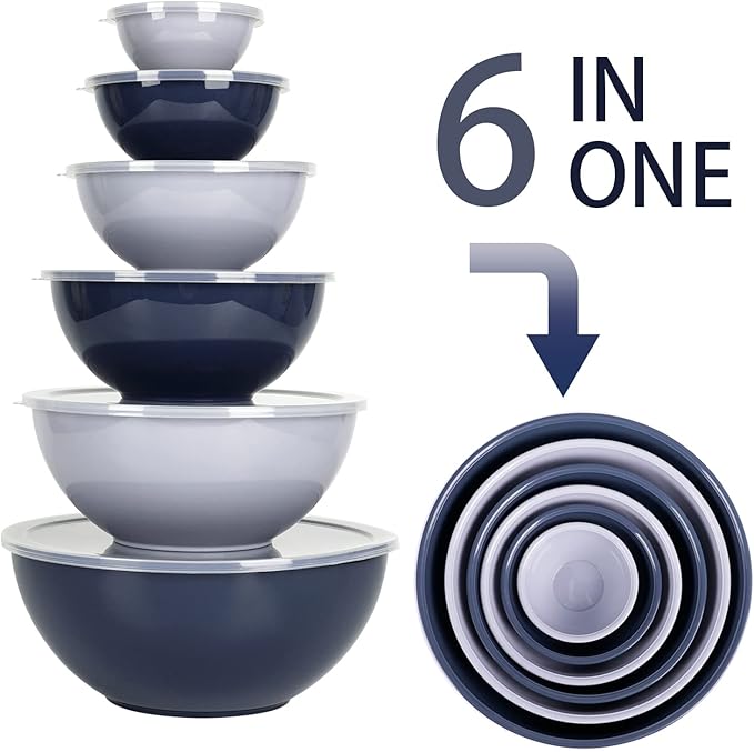 BoxedHome BPA Free Plastic Round Mixing Bowl