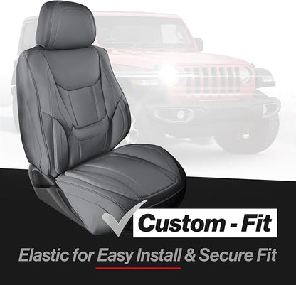 Coverland Custom SUV Car Seat Covers Front Seats for [2010-2023 Lexus GX 460] - Protector Car Seat Cover Water Resistant Leather Memory Form Back Support Seat Cushion [Front-Dark Gray]