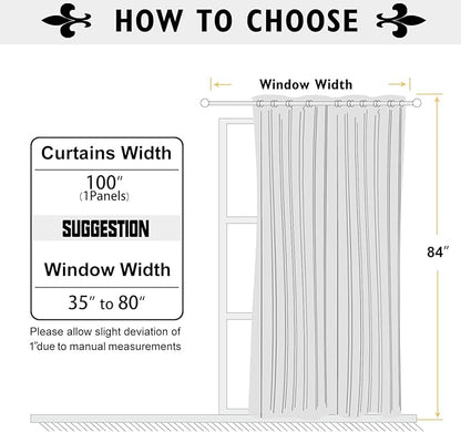 ChrisDowa Room Divider Curtain 84 Inches Long, Wide Blackout Sliding Door