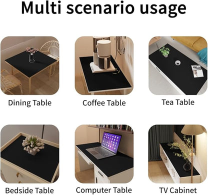 Dining Room Table Protector Pad - 44x68 Inch Waterproof Easy to Clean Can Conceal Flaws Protector The Table Top from Scratches Used for Dining (Black+Black 44x68)