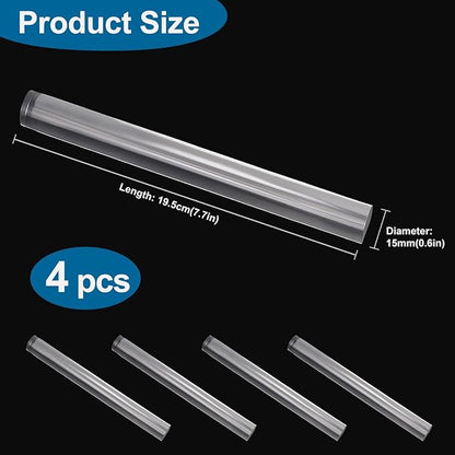 4pcs Acrylic Clay Roller, Plastic Clear Round Tube Roller Pin Polymer Clay Tools