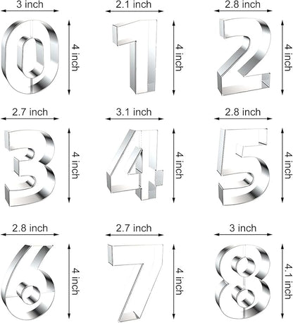 4 Inch Number Cookie Cutter Set