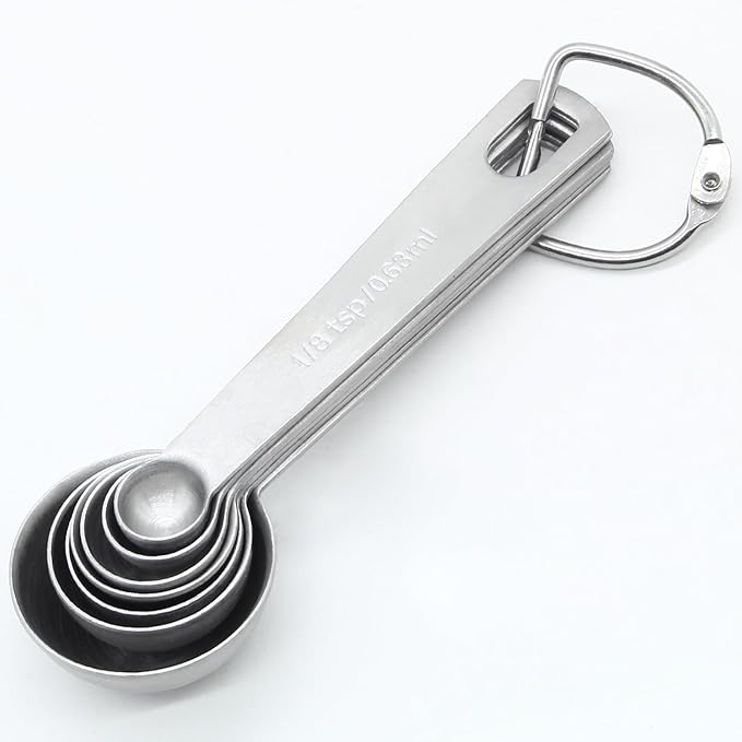 Luomorgo 7 Pcs/Set Measuring Spoons Set, Stainless Steel Measuring Spoons &