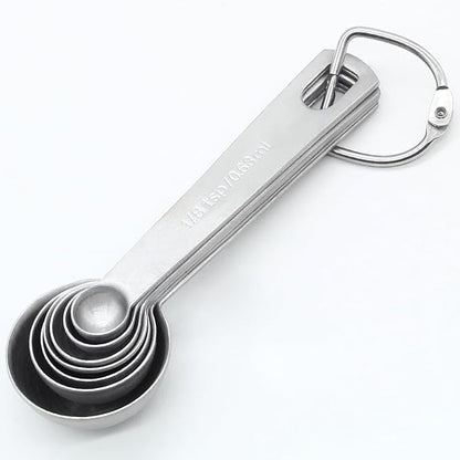 Luomorgo 7 Pcs/Set Measuring Spoons Set, Stainless Steel Measuring Spoons &