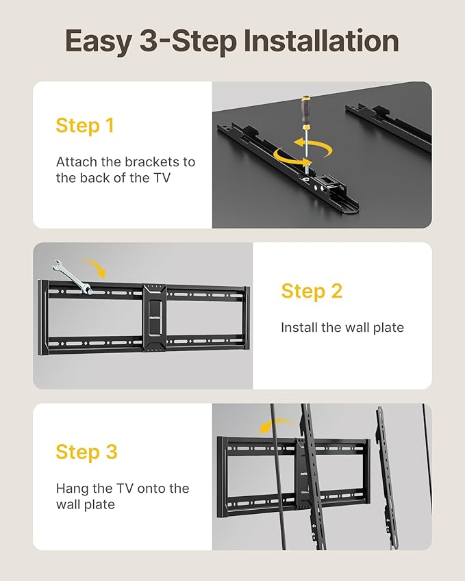 monTEK Heavy Duty Fixed TV Wall Mount