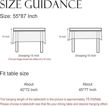 ISAENNE Designer Bohemian Floral Tablecloth Rectangular,Linen Colorful Table Cloth,Wrinkle Resistant Decor Tablecloths for Dining Thanksgiving Kitchen Party Christmas,55"*87"-Estevan B