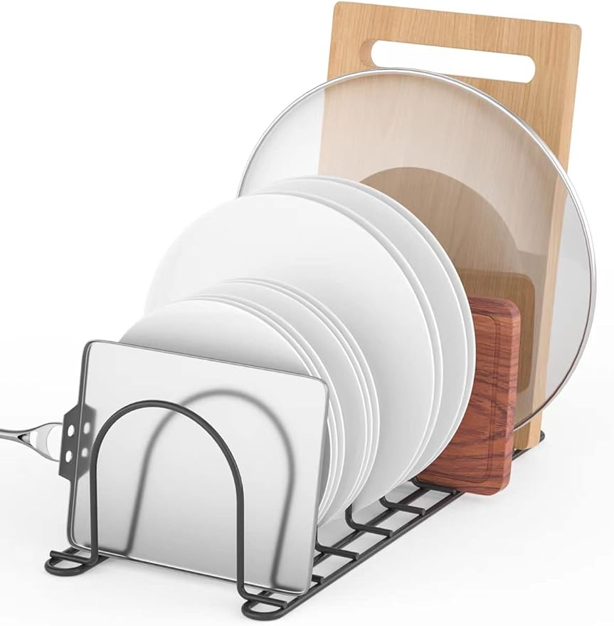 JAQ Pan Organizer Rack for Cabinet, Pot Lid Holder & Baking Sheet Organizer