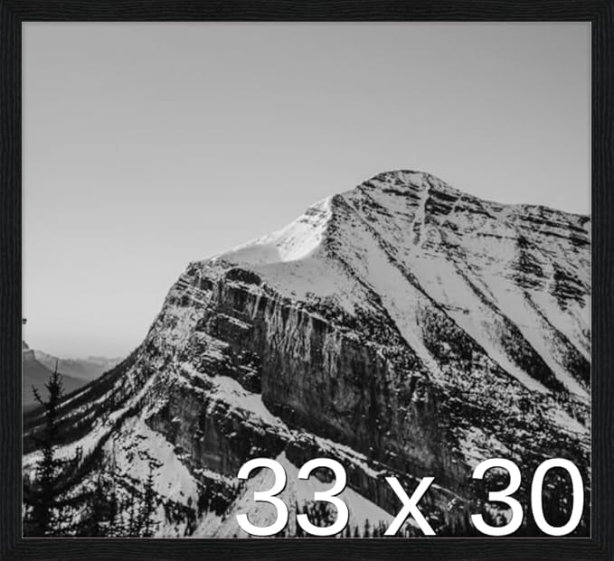 Frame It Easy 33 x 30 Black Grain Wood Frame
