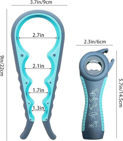 Jar Opener for Seniors with Arthritis, Jar Opener for Weak Hands, 5-in-1 Bottle