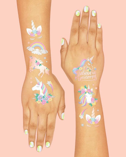 xo, Fetti Unicorn Party Favors - Temporary Tattoos for Kids - 26 styles | Birthday Party Supplies, Unicorn Favors Decorations, Toys + Halloween Costume