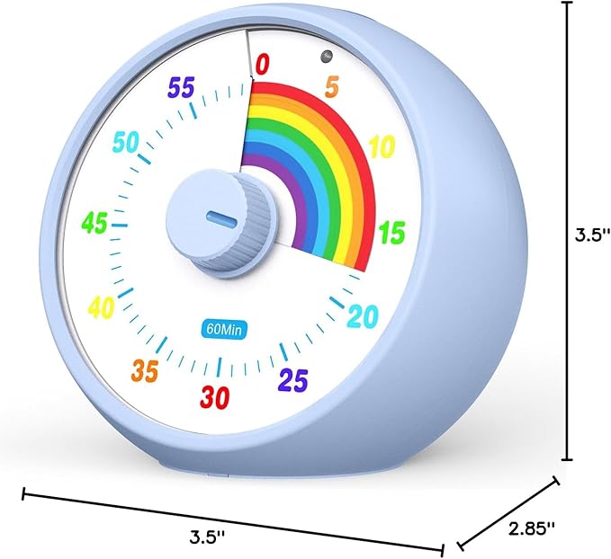 Visual Timer for Kids, 60-Minute Countdown Timer for Classroom Office Kitchen