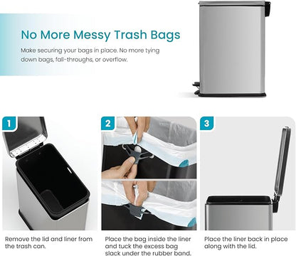 Home Zone Living 8 Gallon Slim Kitchen Trash Can