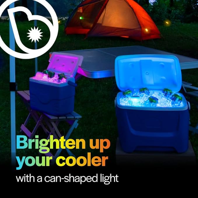 Brightz CoolerBightz LED Cooler Light - 8 Color Modes - Battery Powered Ice Chest Light - Camping Cooler Accessories - Cool Camping, Fishing, Boating, or Tailgating Gadgets