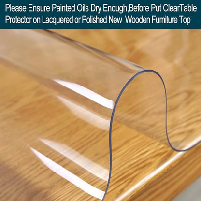 40x66 Inch Table Protector Clear for Dining Room Coffee Work Computer Laptop Table Cover Mat Protector PVC Plastic Tablecloths Rug Floor Protection Easy Clean Wipeable Non-Slip Liner Protective Vinyl
