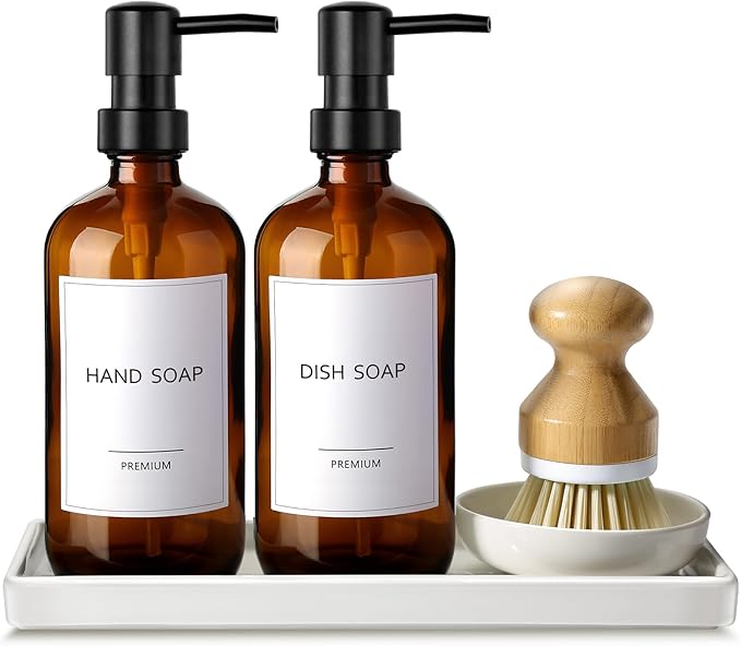 GMISUN Dish Soap Dispenser, 16 Oz Kitchen Soap Dispenser Set