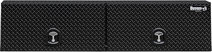 Buyers Products 1721364 Topsider Truck Tool Box, 18x16x88 Inch, Gloss Black Diamond Tread Aluminum, Dual Flip-Up Doors, Locking Compression Latch, Weather Resistant, No-Drill Mount, Made in USA