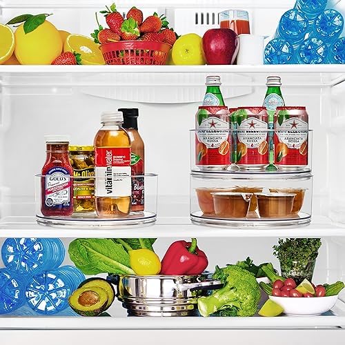 Sorbus Lazy Susan Organizer, Clear Turntable Organizer (Tall + 2 Tiered)