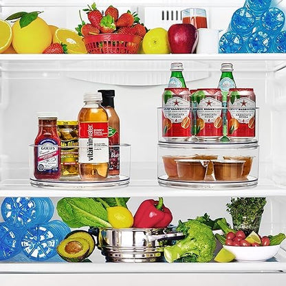 Sorbus Lazy Susan Organizer, Clear Turntable Organizer (Tall + 2 Tiered)