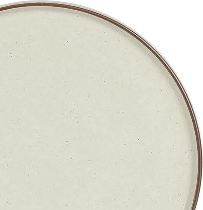 Gibson Elite Gelston Stoneware Matte Reactive Glaze 16 Piece (Service for 4) Plates and Bowl Dinnerware Set - Cream