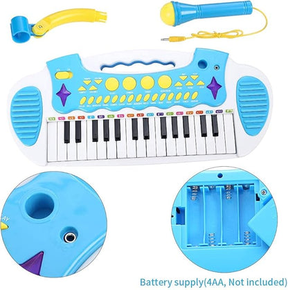 Love&Mini Piano Toy Keyboard for Kids - Baby Girls Toys with 31 Keys and Microphone Musical Instrument Birthday Gift for 3+ Years Old Girls and Boys (Blue)