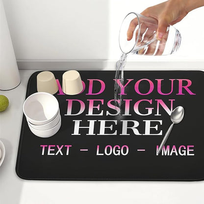 Custom Personalized Dish Drying Mat 18x24 Inch Customized Drying Mats